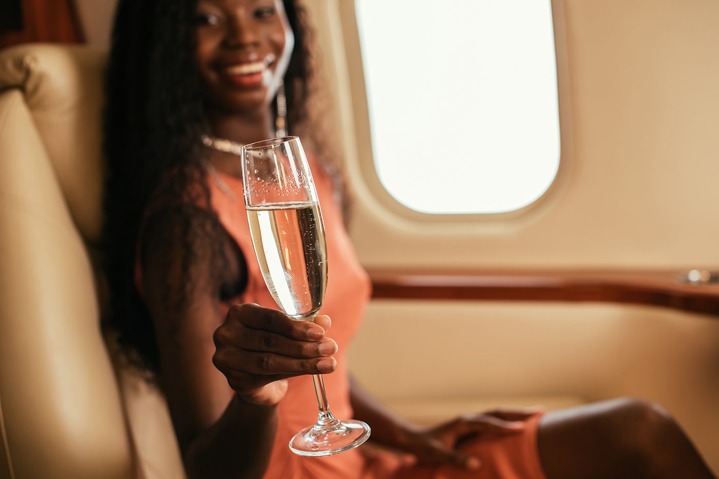 Selective,Focus,Of,Happy,African,American,Woman,Looking,At,Camera